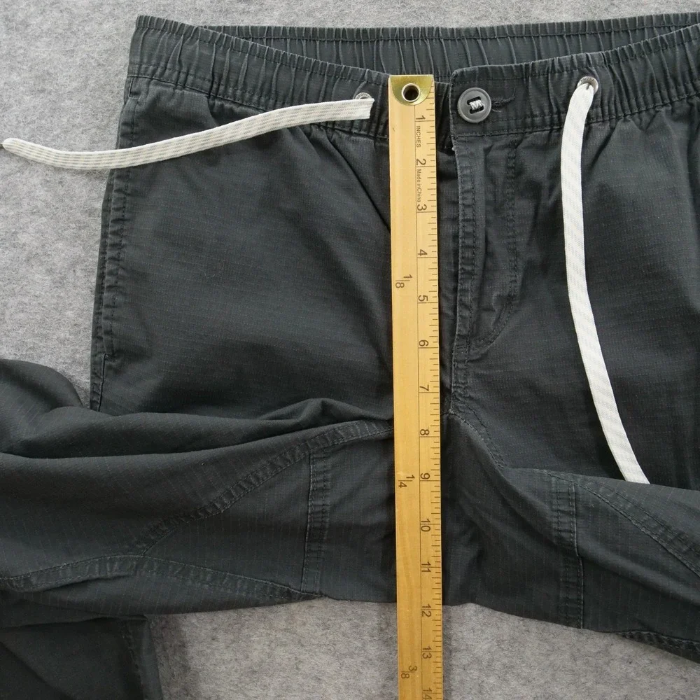 Vuori Pants Mens Small Gray Ripstop Climber Drawstring Tapered Elastic Waist
